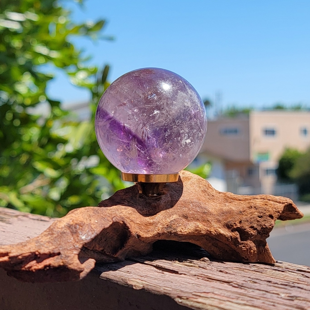 NEW 2.25" (58MM) BRAZILIAN AMETHYST PHANTOM SPHERE